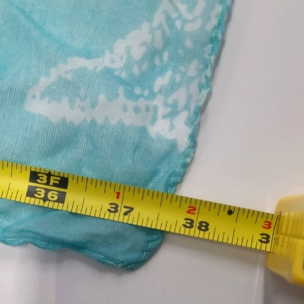 Scarf Starfish Print Sky blue White Lightweight Beachy Coastal Cowgirl Whimsical